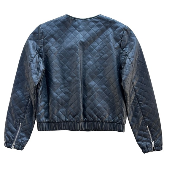 Apt. 9 Women Medium Black Faux Leather Full Zip Quilted Moto Jacket 400954691895 - Picture 2 of 16